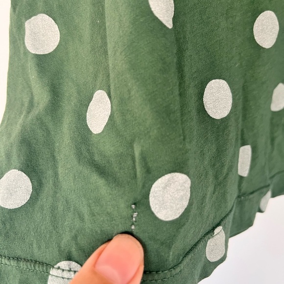 The Animals Observatory Fun Green Polka Dot Kids Shirt with Smiley Patch - Picture 6 of 9